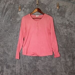 Faherty Legend Rib Gila Henley Long Sleeve Womens Large